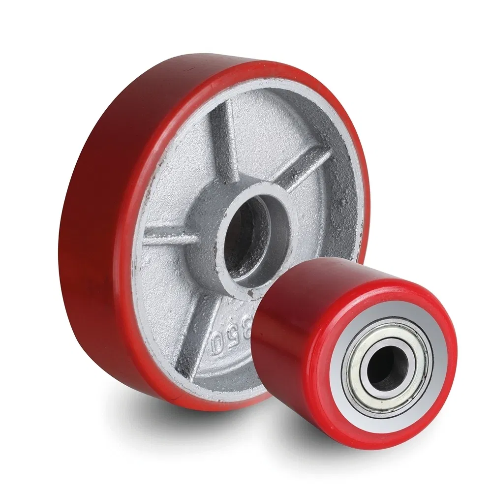 Streamlined Design Anti-Vibration Custom Cast Iron Core PU Polyurethane Forklift Caster