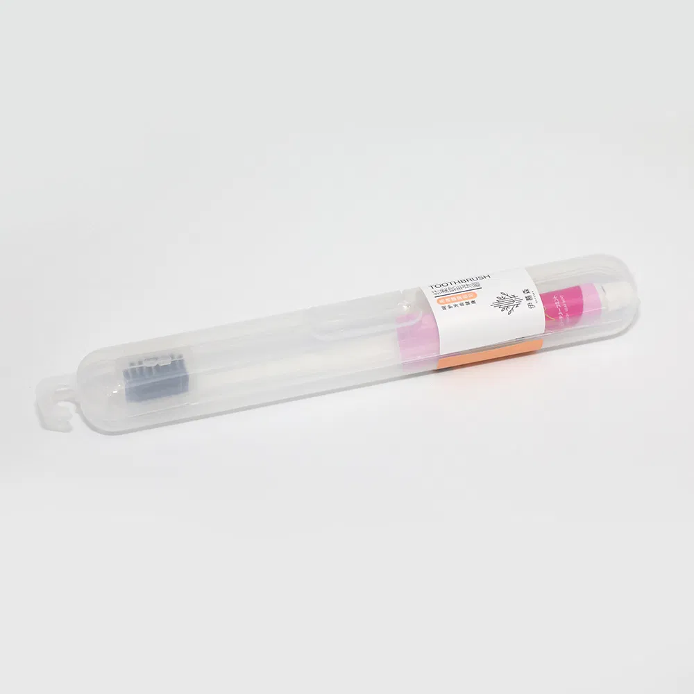 Wholesale Blue Square Head Disposable Travel Straw Toothbrush Set 05