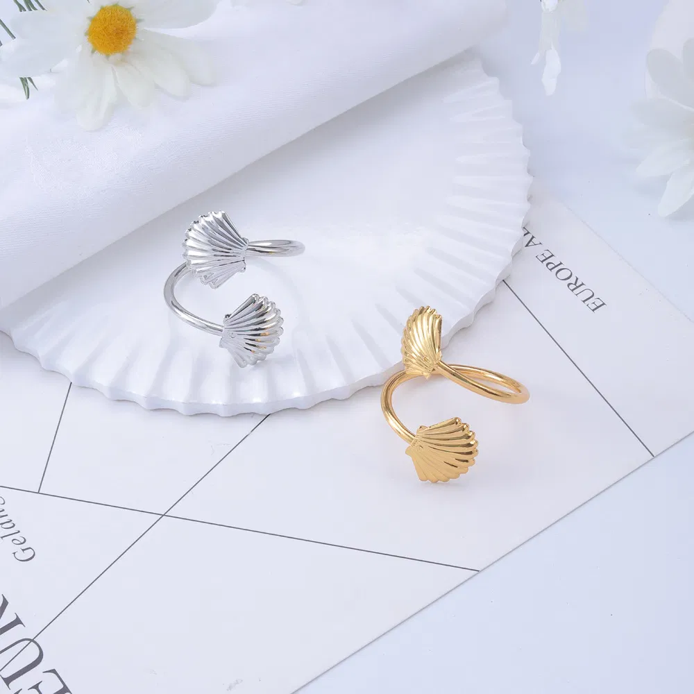 Creative Sea Shell Napkin Ring Metal Gold Napkin Buckle for Party Wedding