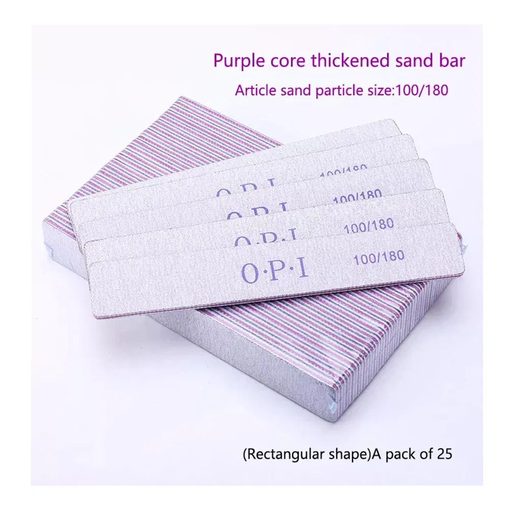 Professional Custom Printed Logo 25 PCS Per Bag Double Side Sandpaper Nail File 100/180