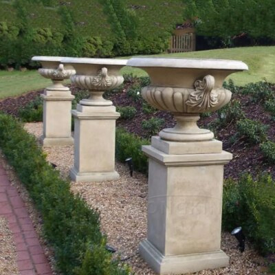 Timeless Classic Marble Flower Pot for Luxurious Garden and Outdoor Decor