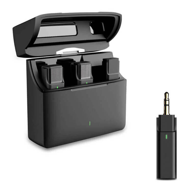 Wireless Microphone with Charging Case, Receiver & 3.5mm Jack