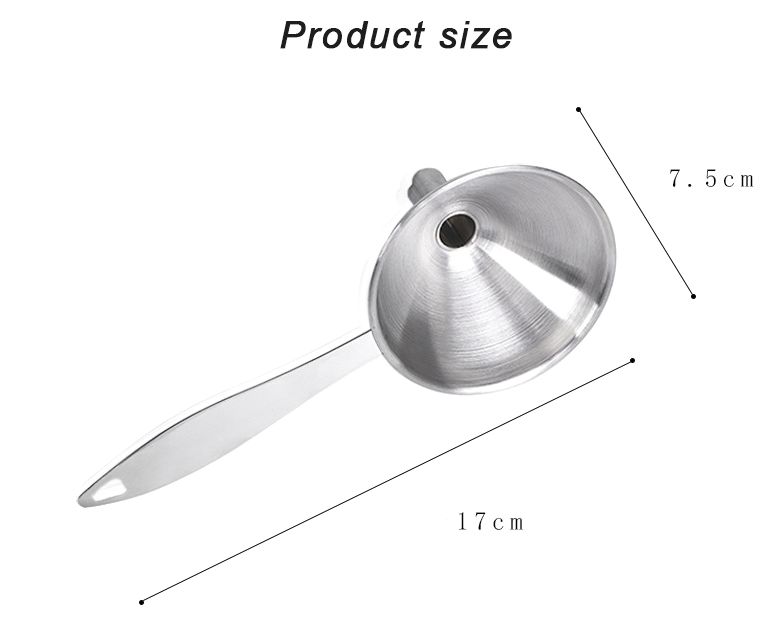304 Stainless Steel Funnel with Detachable Strainer Kitchen Tools Funnels