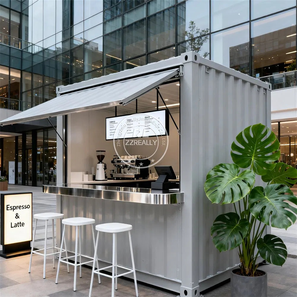 Prefab 11FT 20FT 40FT Shipping Container Cabins Bar Restaurant Coffee Shop Container Cafe Kiosk with Full Kitchen