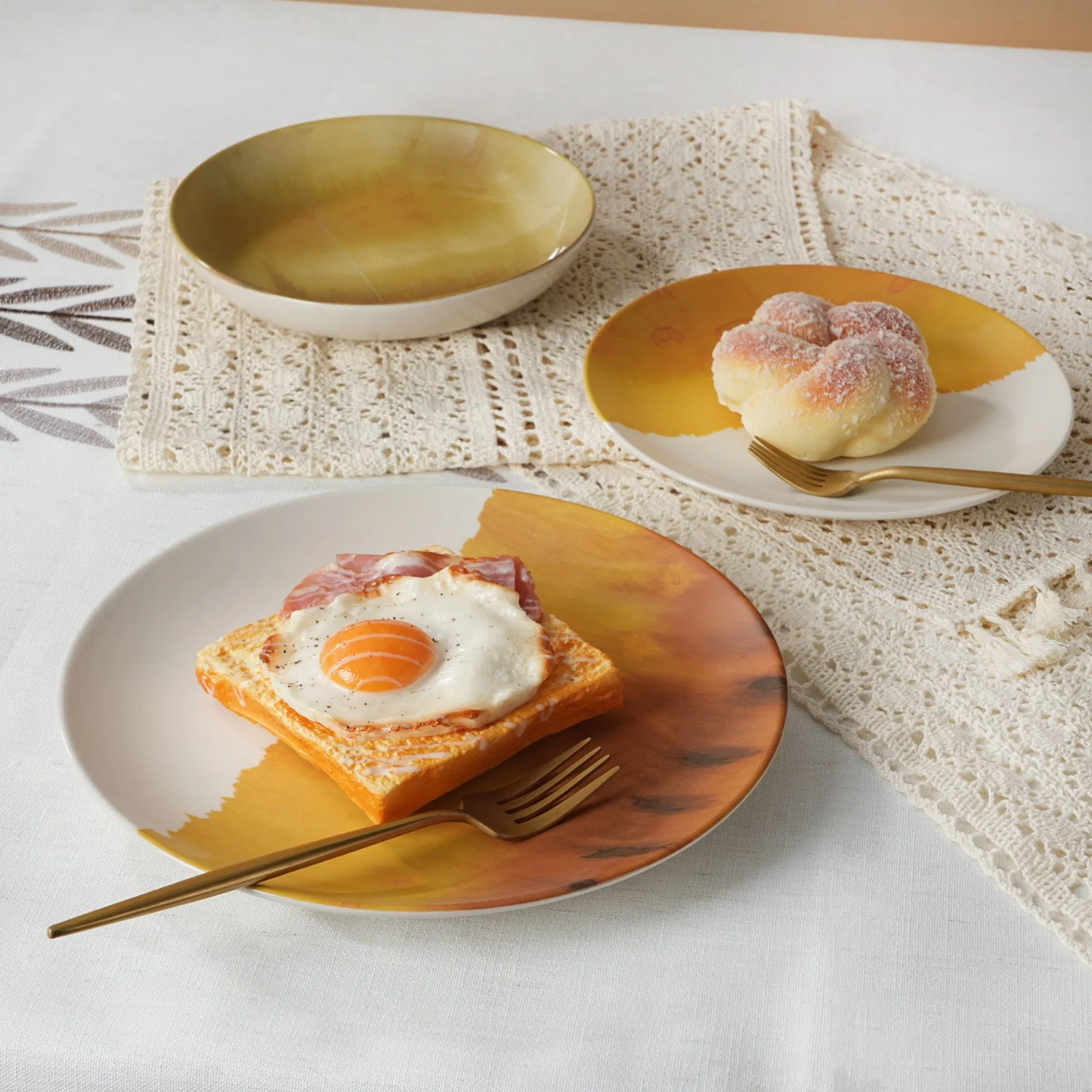 18PCS Stylish Digital Printing Dinnerware Set for Everyday Dining