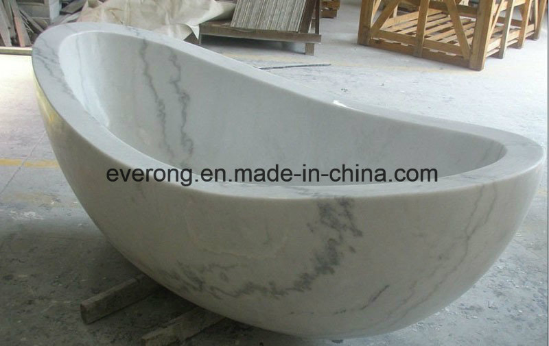 Cheap Natural Black Stone Egg-Shape Design Freestanding Bathtub for Indoor Decoration