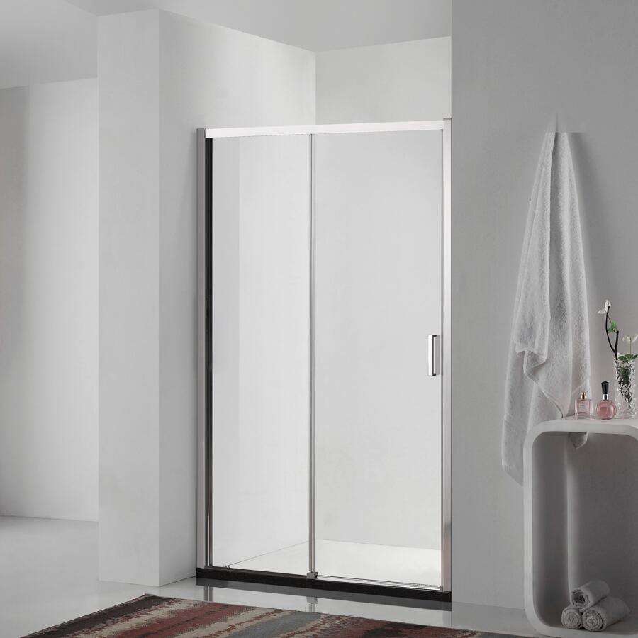 Sanitaryware Sliding Shower Screen with Matt Black Aluminum Frame