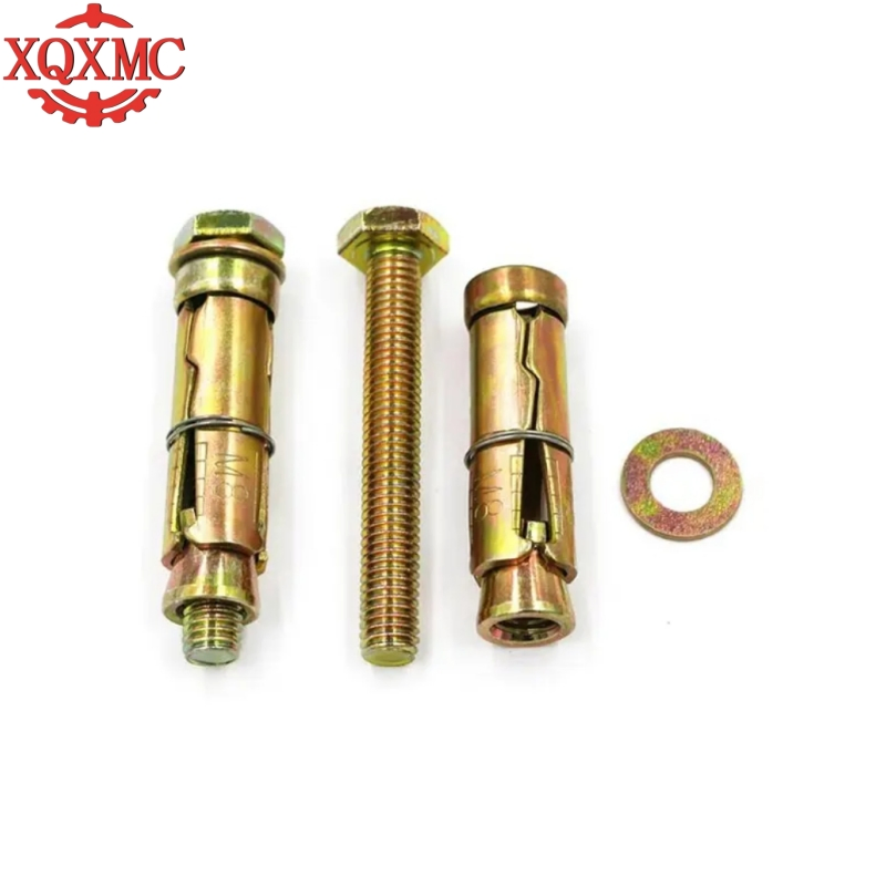 Hardware Fasteners Yellow Zinc Carbon Steel Wedge Anchor Shield Fixed Expansion Bolt