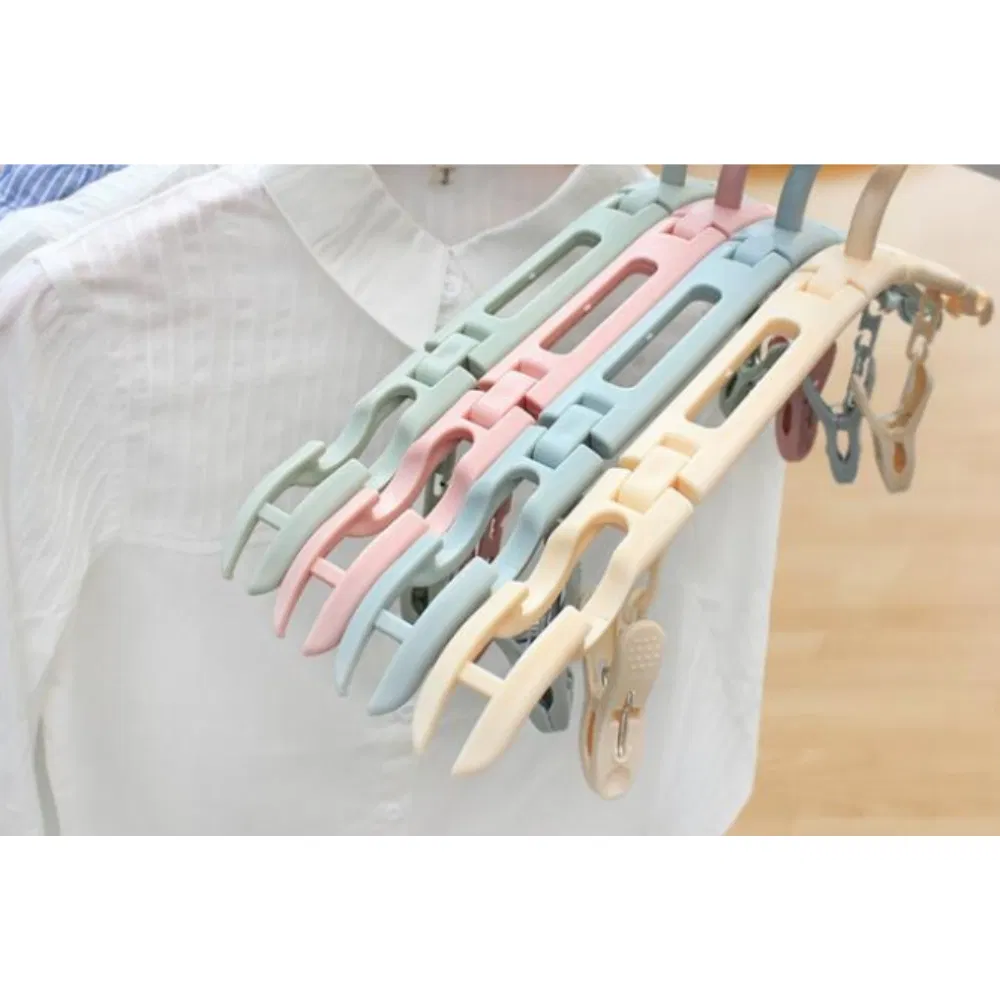 Foldable Cloth Coat Hanger Easy Use Clothes Hanger Travel Wyz11757