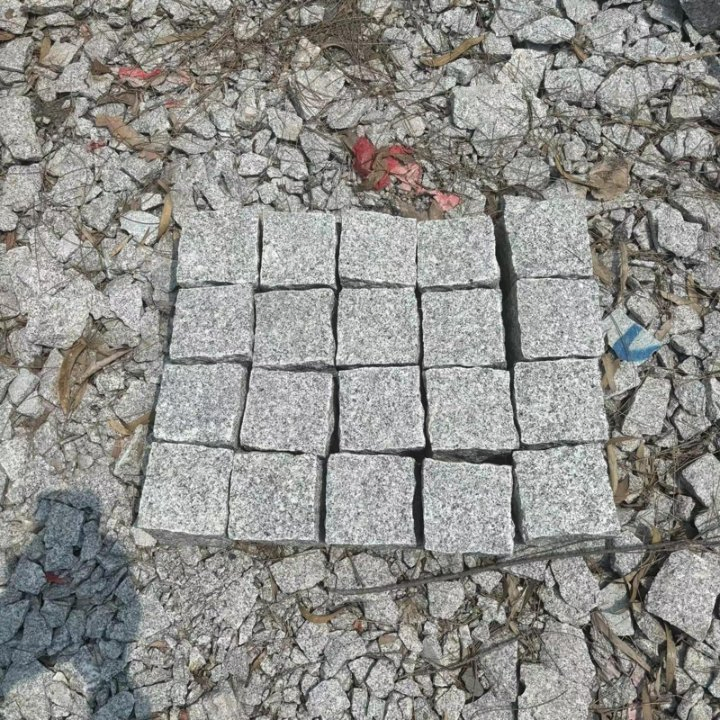 G603 Grey Granite Cobblestone Cube Stone Pavers