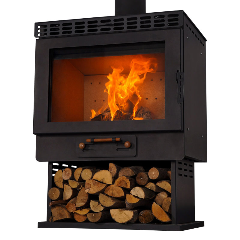 Joechan Black Item Wood Wall Mounted Bonfire Outdoor Wood-Burning Fire Pit Brasero Fireplace QC-01