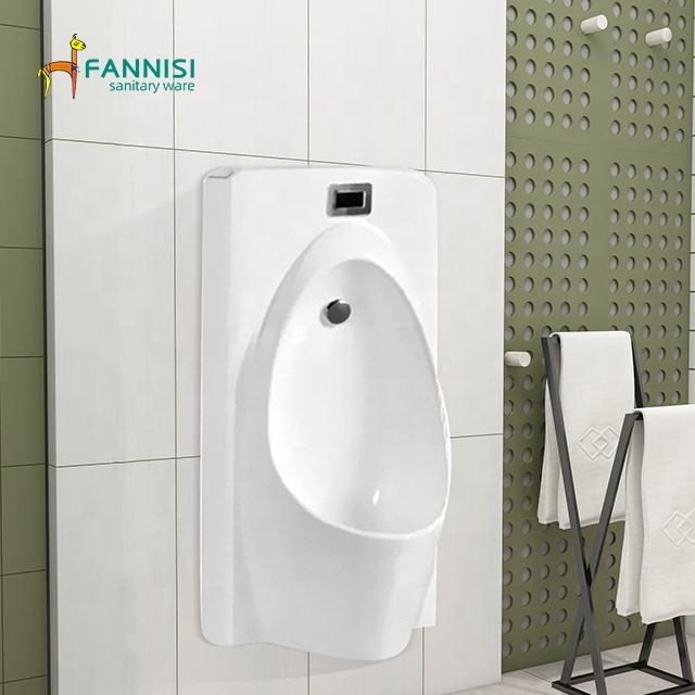 Fannisi Chinese Rectangle Wall Urinal White Porcelain Toilet Bowl with Sensor for Male Wc Public Toilets