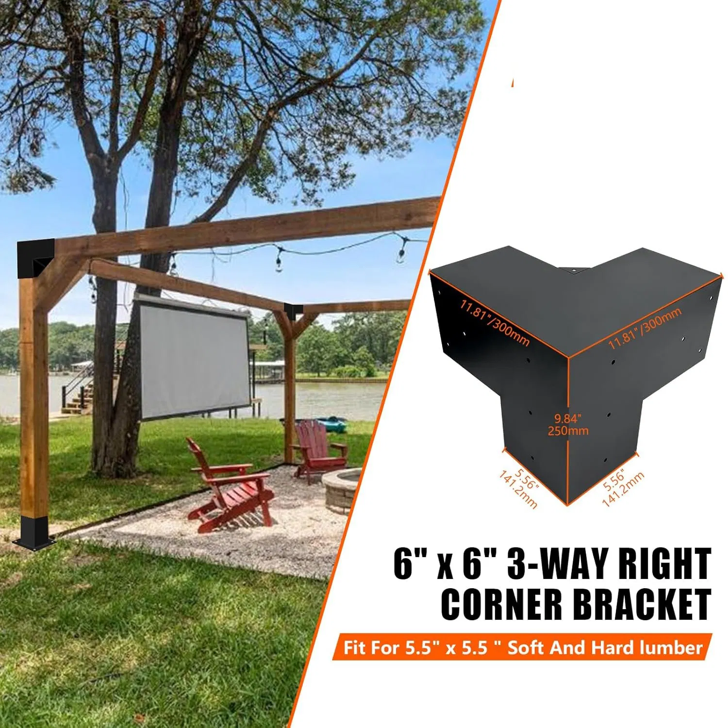 Feet Extenda Eave Decorative 2X2 and 2X4 Deck Pergola Brackets