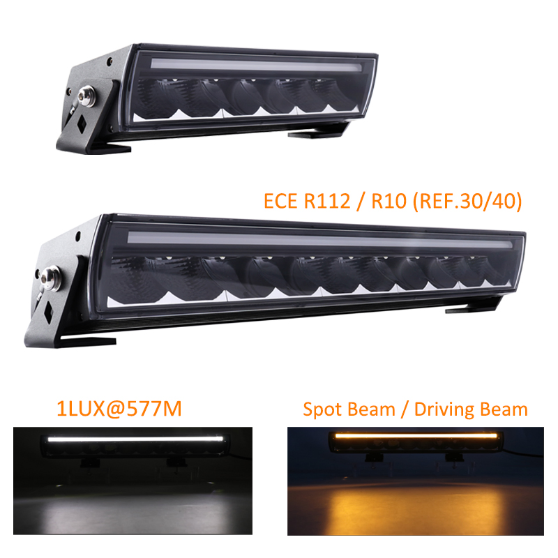 Brtled Patent White Amber DRL LED Light Bar