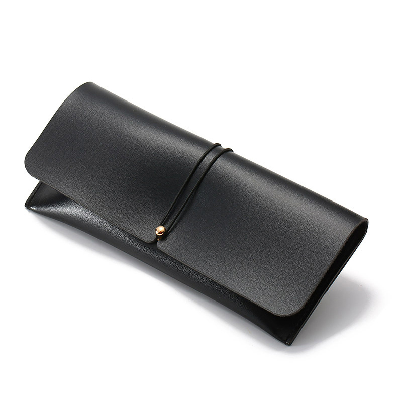 Wholesale Custom PU Leather Eyewear Sunglasses Case with Elastic String