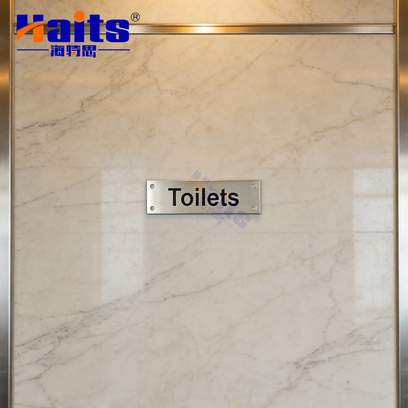 Square Stainless Steel Toilet Door Signage Restroom Door Plaque China Factory Supplier