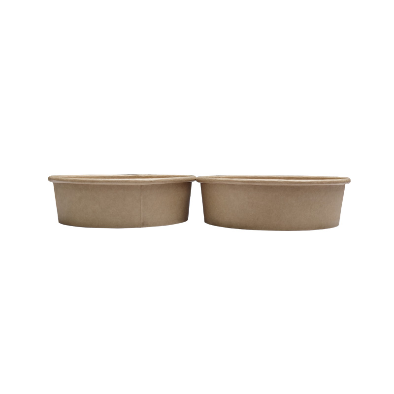 Disposable Take Away Kraft Paper Salad Bowl with Pet Lid Kraft Salad Bowl