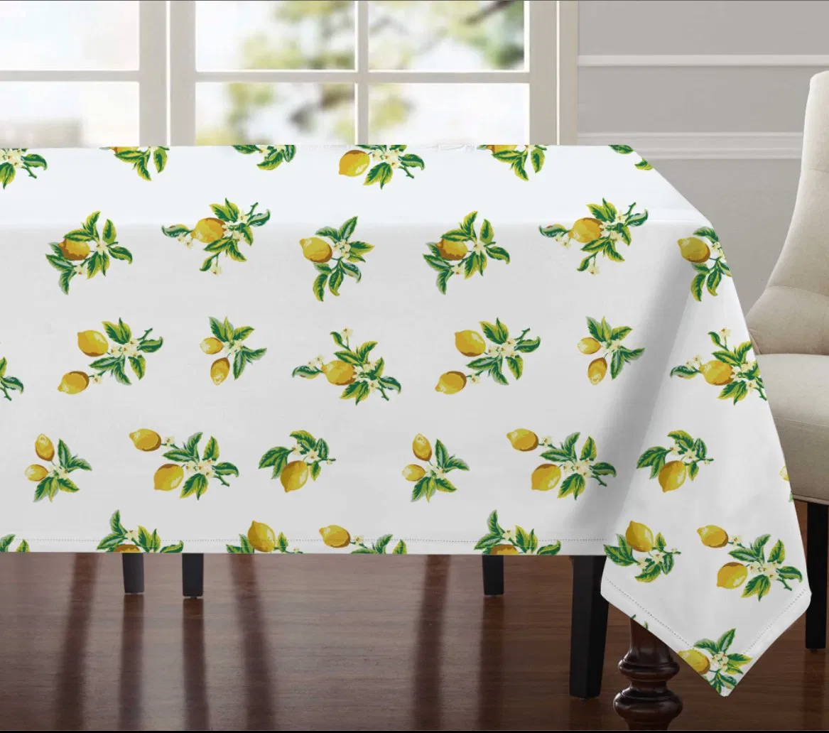 Lemon Tablecloth for Kitchen Dining Tabletop Decoration Parties Weddings Spring/Summer