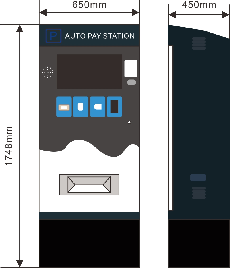Auto Payment Station Kiosk in Parking Lot Entrance Payment Parking System
