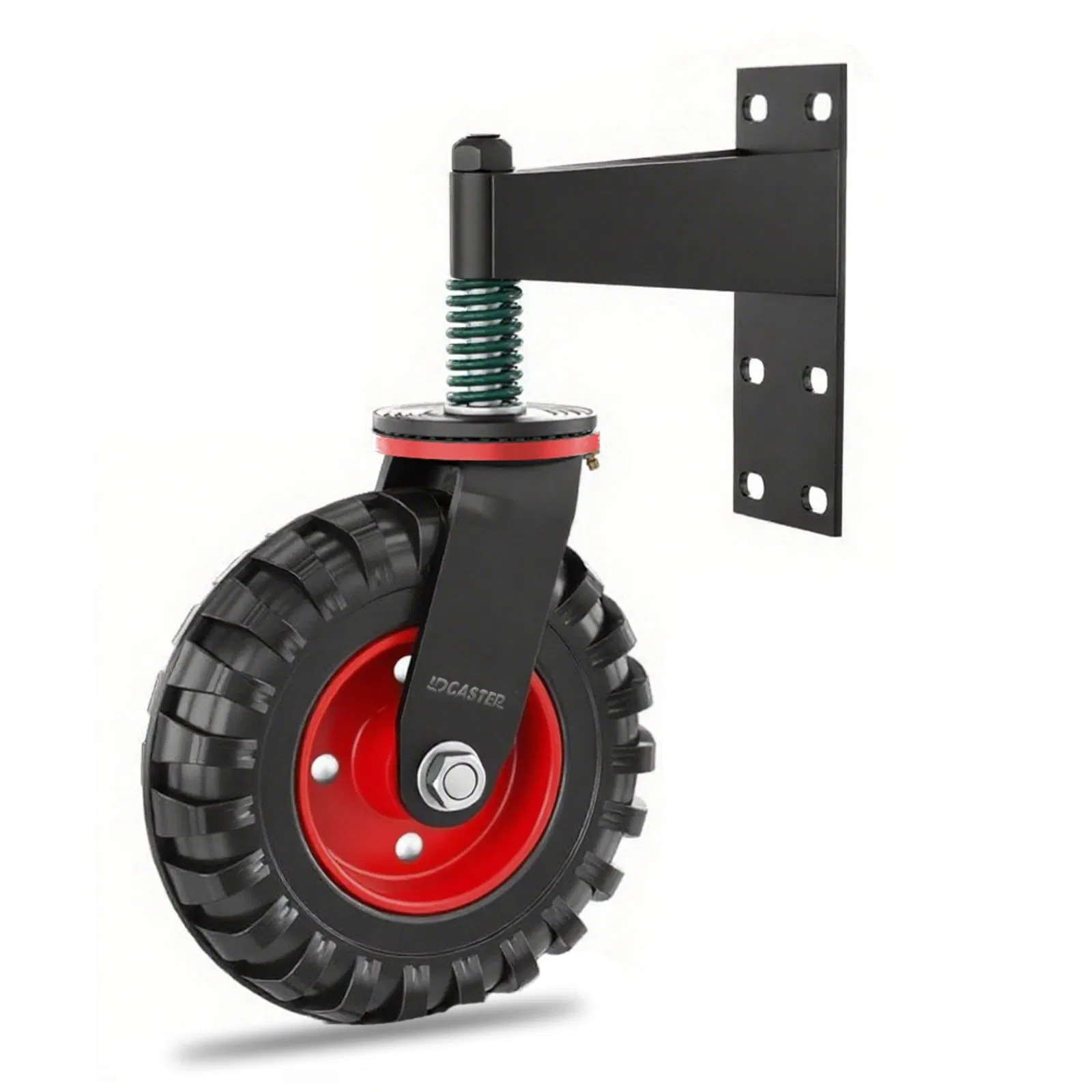 125*40mm Iron Black Rubber Door Garage Supporting Load Spring Gate Shock Absorbing Fence Wheels Caster