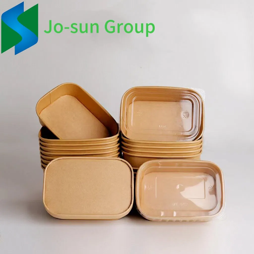 Made in China Disposable Food Containers Biodegradable Lunch Box Paper Salad Bowl Manufacturer Rectangular Paper Bowl