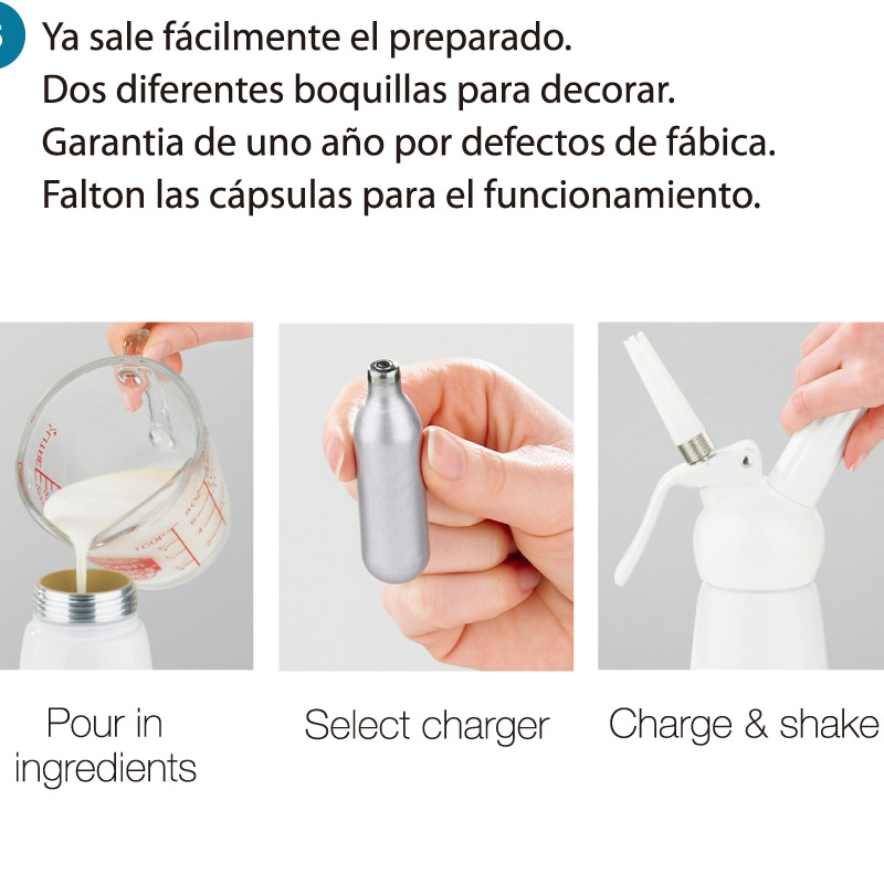 500ml Professional Aluminium Cream Whipper Dispenser with 3 Decorating Nozzles