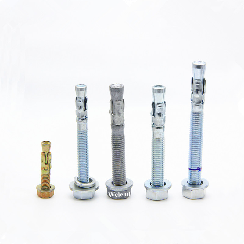 Wholesale M24X300 China Factory Long Wedge Anchor Throughbolt Concrete Fastener Threaded Expansion Bolts Carbon Steel Zinc Coating