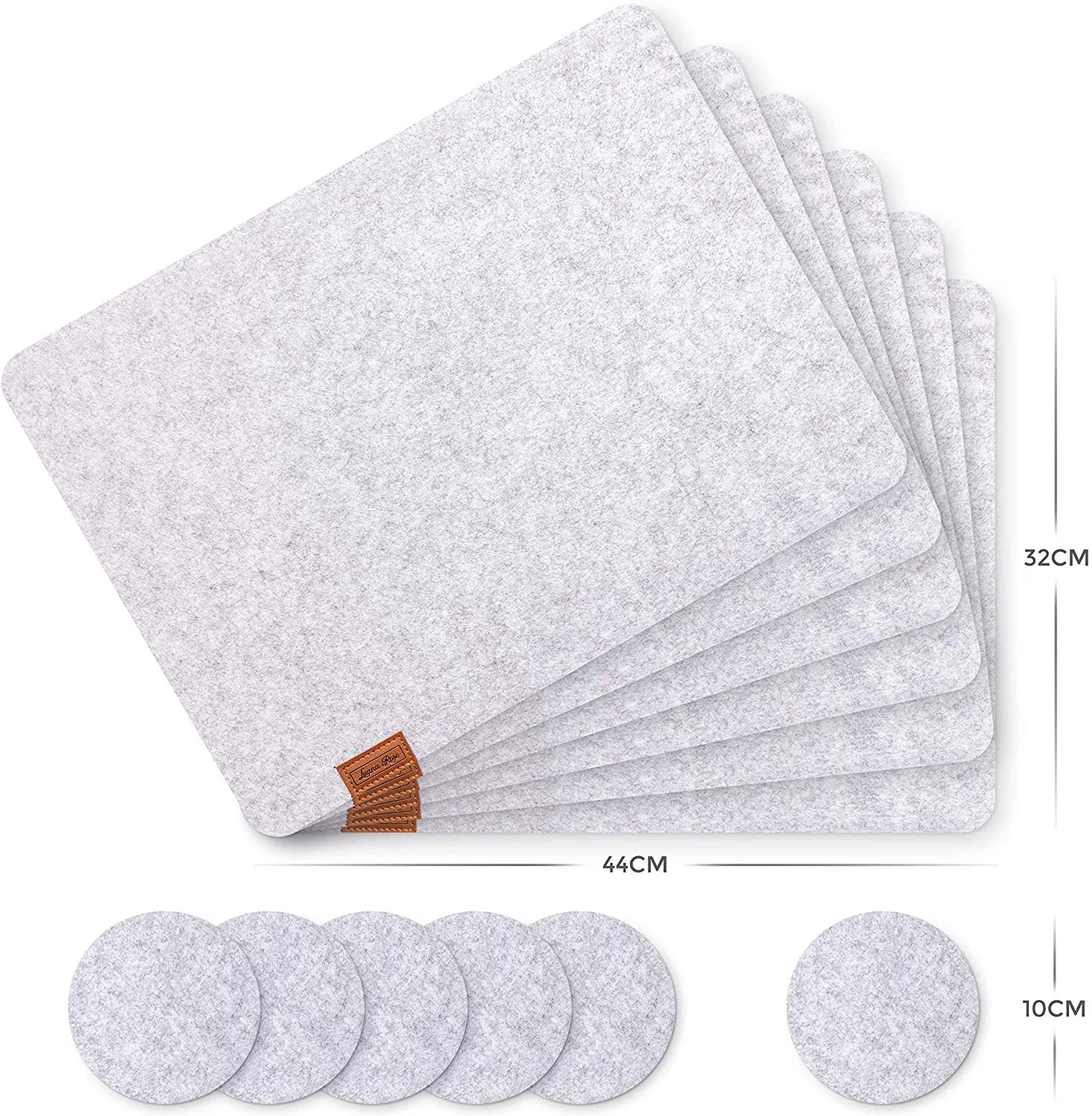 Heat Resistant Washable Place Mat Felt Table Placemats with Coaster and Felt Knife and Fork Bag