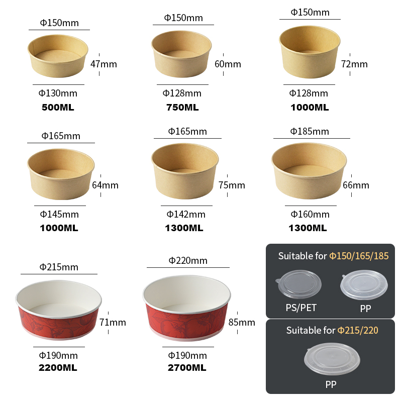 Unisupply High Quality Kraft Paper Bowl Soup Bowl for Takeaway Food