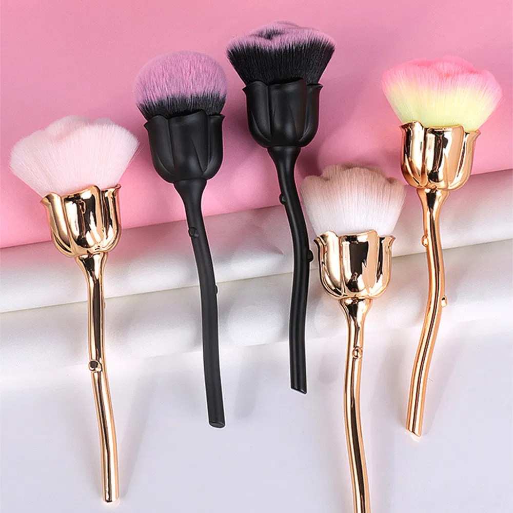 Nail Art Tool Face Makeup Brushes Cleaning Dust Beauty Facial Big Powder Rose Flower Manicure Brush