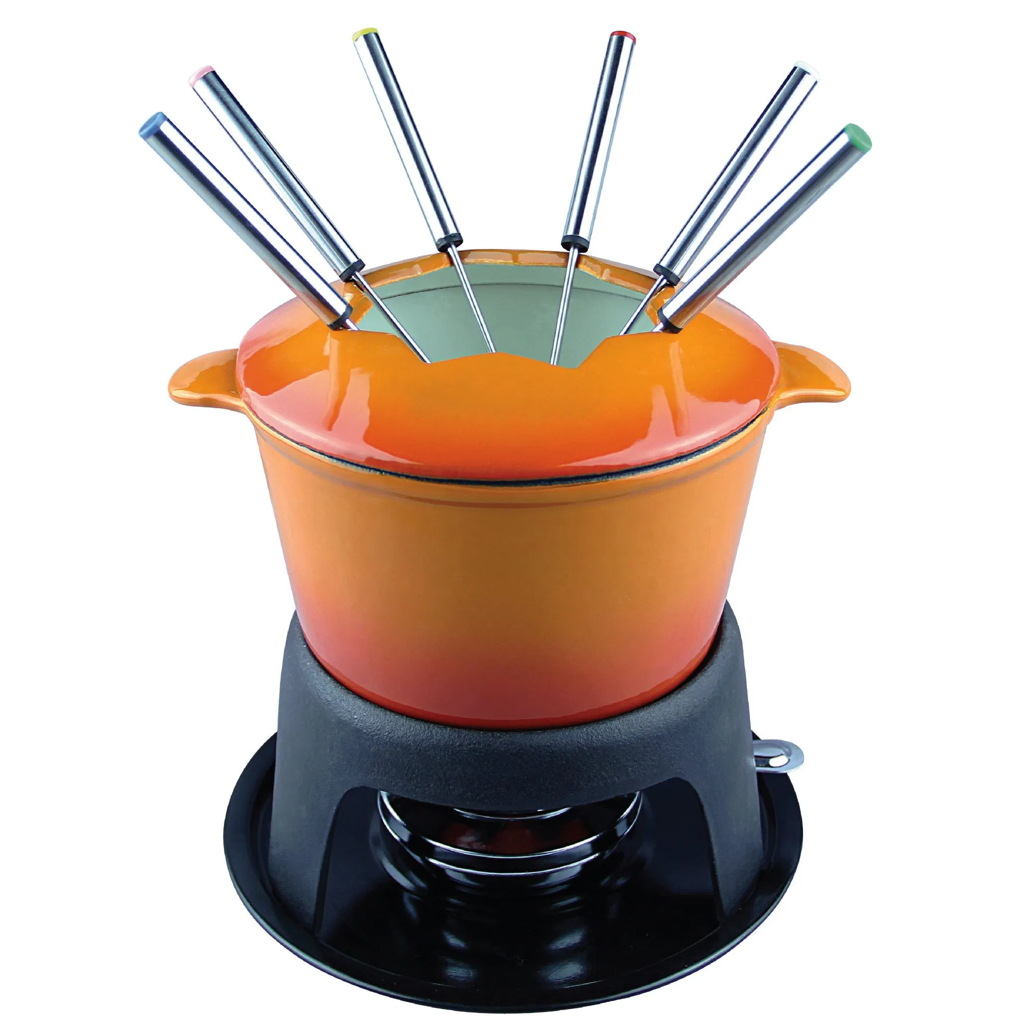 Cast Iron Chocolate Fondue Set Premium Cheese Tools for Perfect Chocolate Fondue