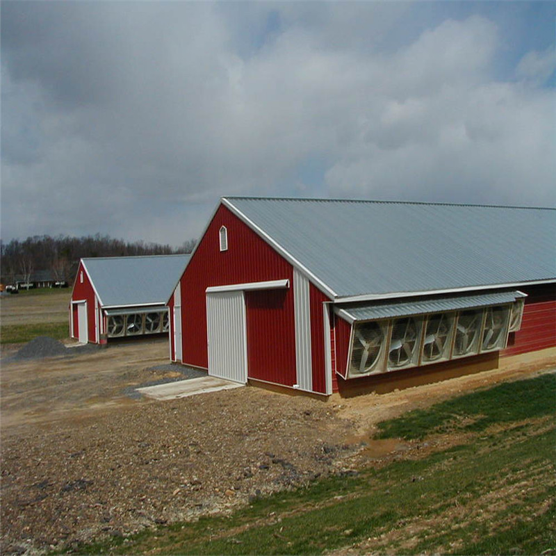 Prefabricated Steel Frame Construction Structure Poultry Farm Broiler Prefab Chicken House with Full Set Poultry Equipment for Chicken Factory