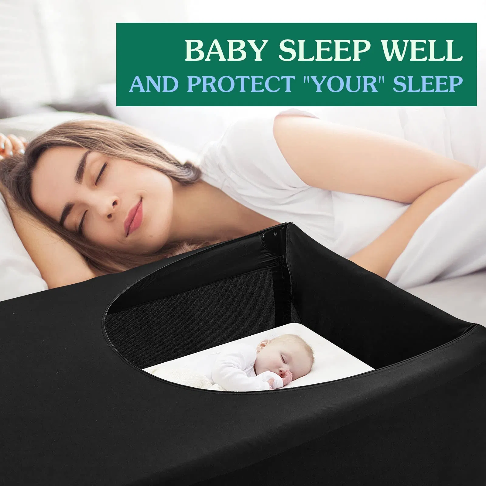 Baby Sleeping Tent Blackout Cover Baby Crib Tent Canopy Sleep Pod Mosquito Net