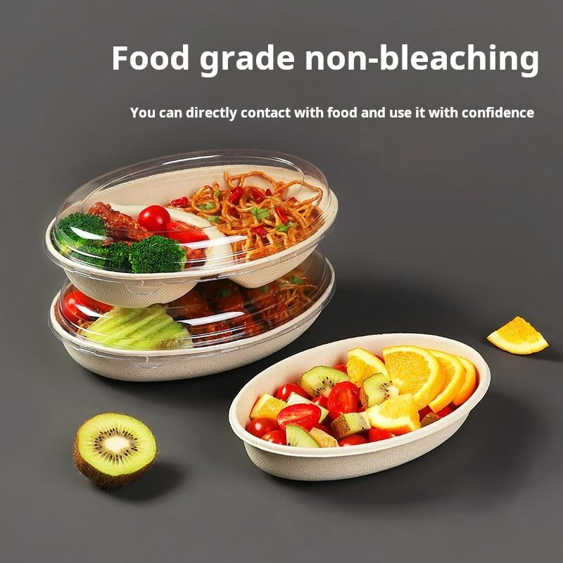 Leak-Proof and Grease-Resistant Sugarcane Box for Oily Foods