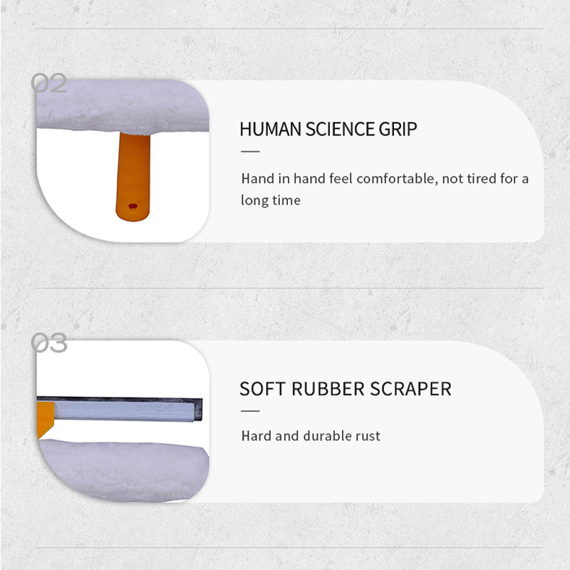 2025 Commercial Cleaning Dual Purpose Window Cleaner 2 In1 Squeegee and Washer Plastic Handle H1407/H1408/H1409
