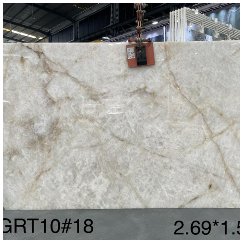 Brazilian Exotic Backlit Polished Cristallo Extra White Quartzite for Countertops