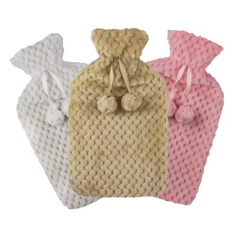 Hot Selling 2 Litres Rubber Bottle Soft Plush Cover High Capacity Hot Water Bag