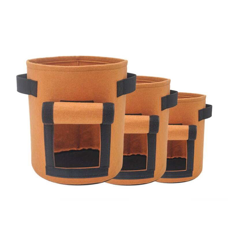 1/3/5/7/10/20/60/100/200 Gallon Felt Fabric Plant Grow Bags Pot for Growing Plant Seedlings Trees Flowers