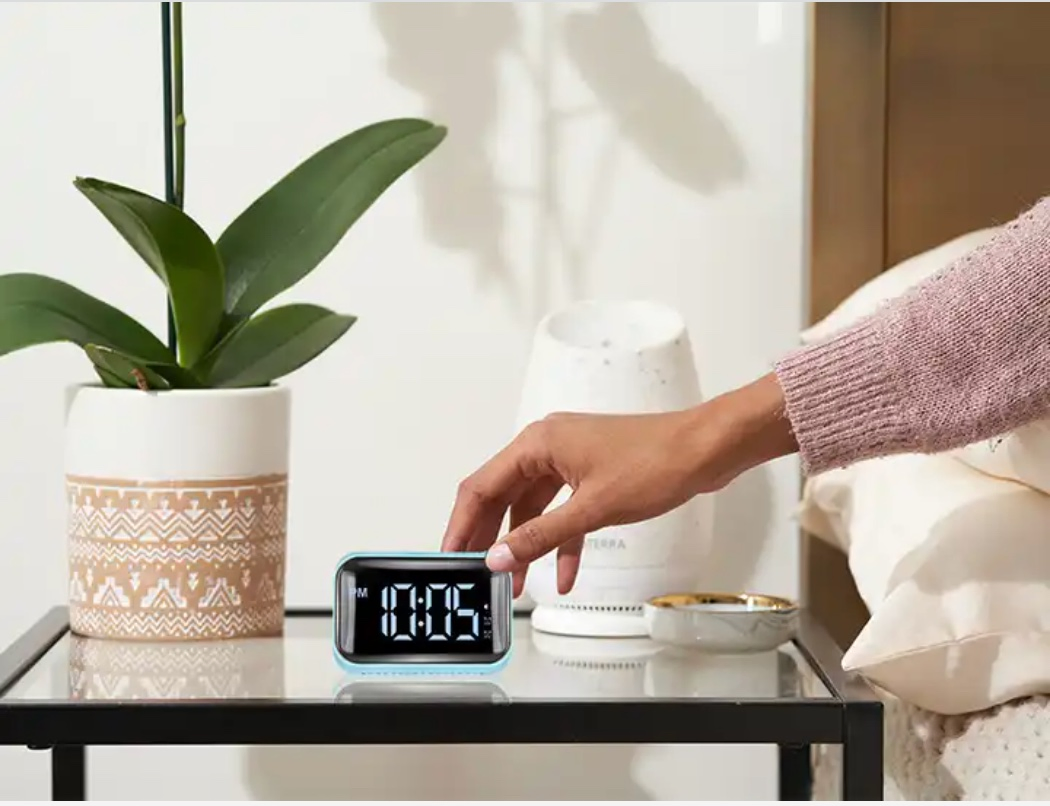 LED Rechargeable Digital Alarm Clock Smart Cute Table Desk Clock
