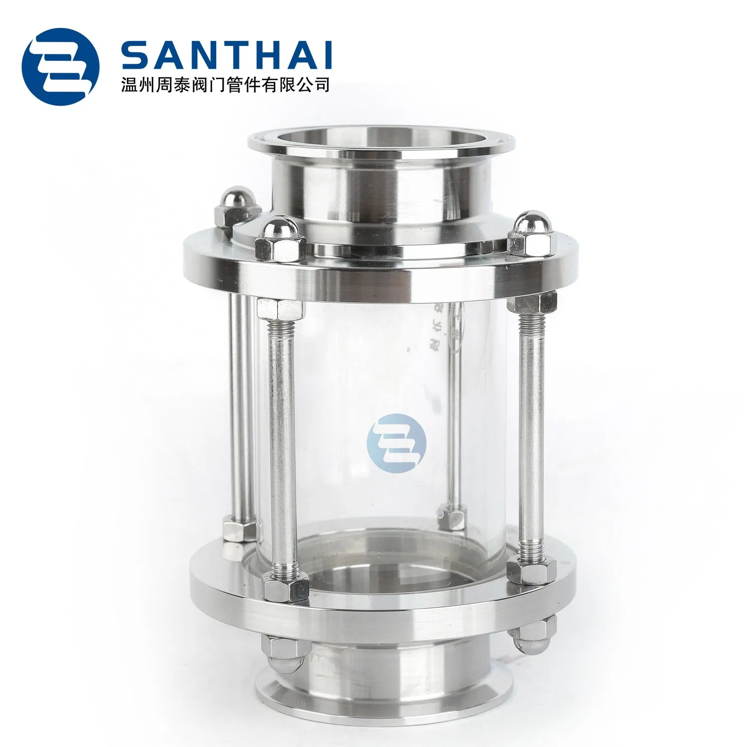Santhai SS316L Union Type Sight Glass Fitting, CNC Machining, Tempered Glass