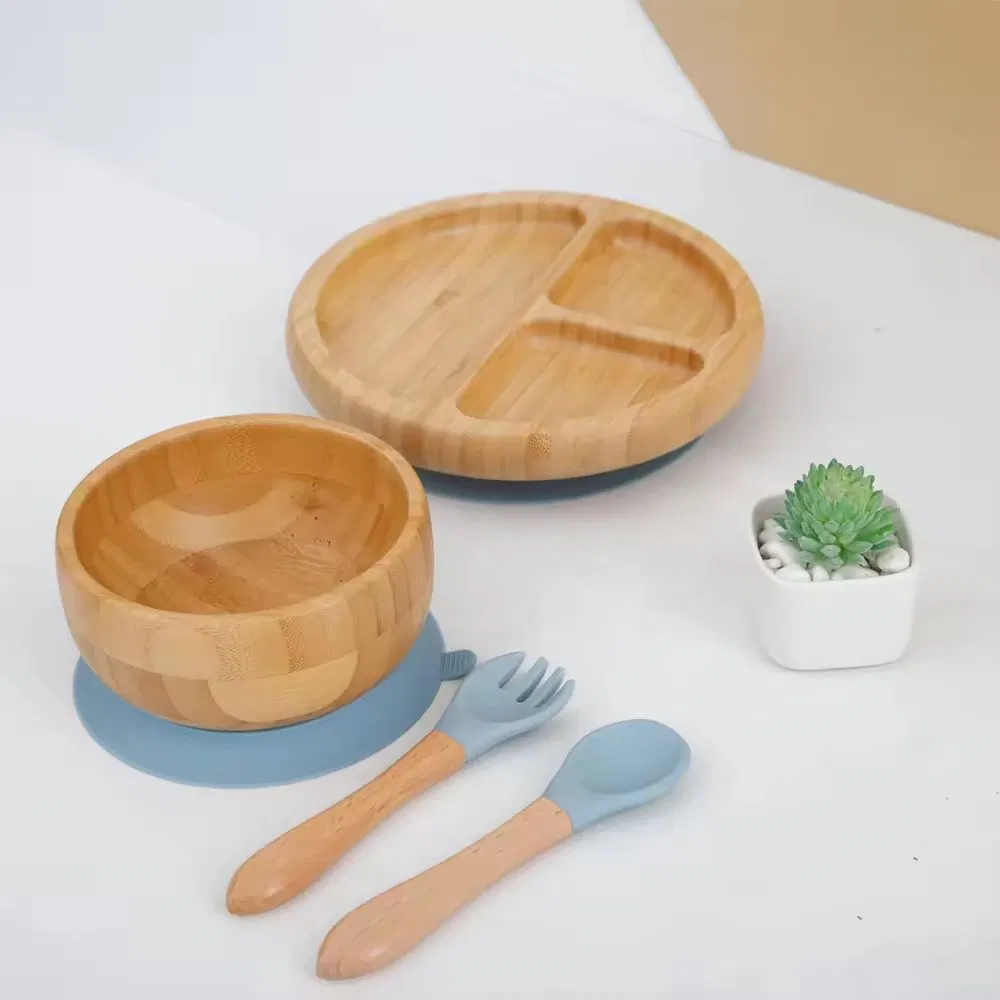 Wholesale High Quality Wooden Cutlery Bamboo Clappers Material Children' Tableware Set