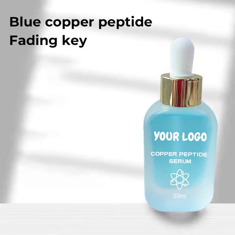 Private Label Copper Peptide Serum for Face Hyaluronic Acid Reduces Fine Lines Wrinkles Plumping Collagen Skin Care Essence
