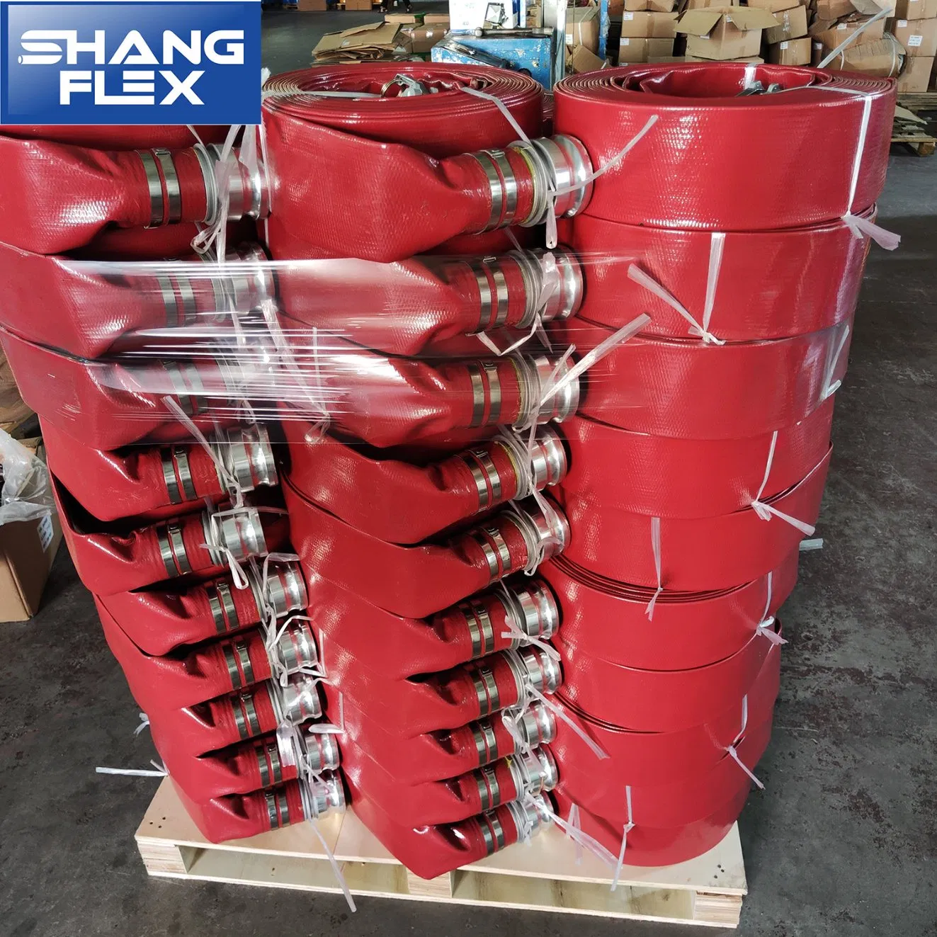 Flexible Red Water Conduction and Booster PVC Lay Flat Hose