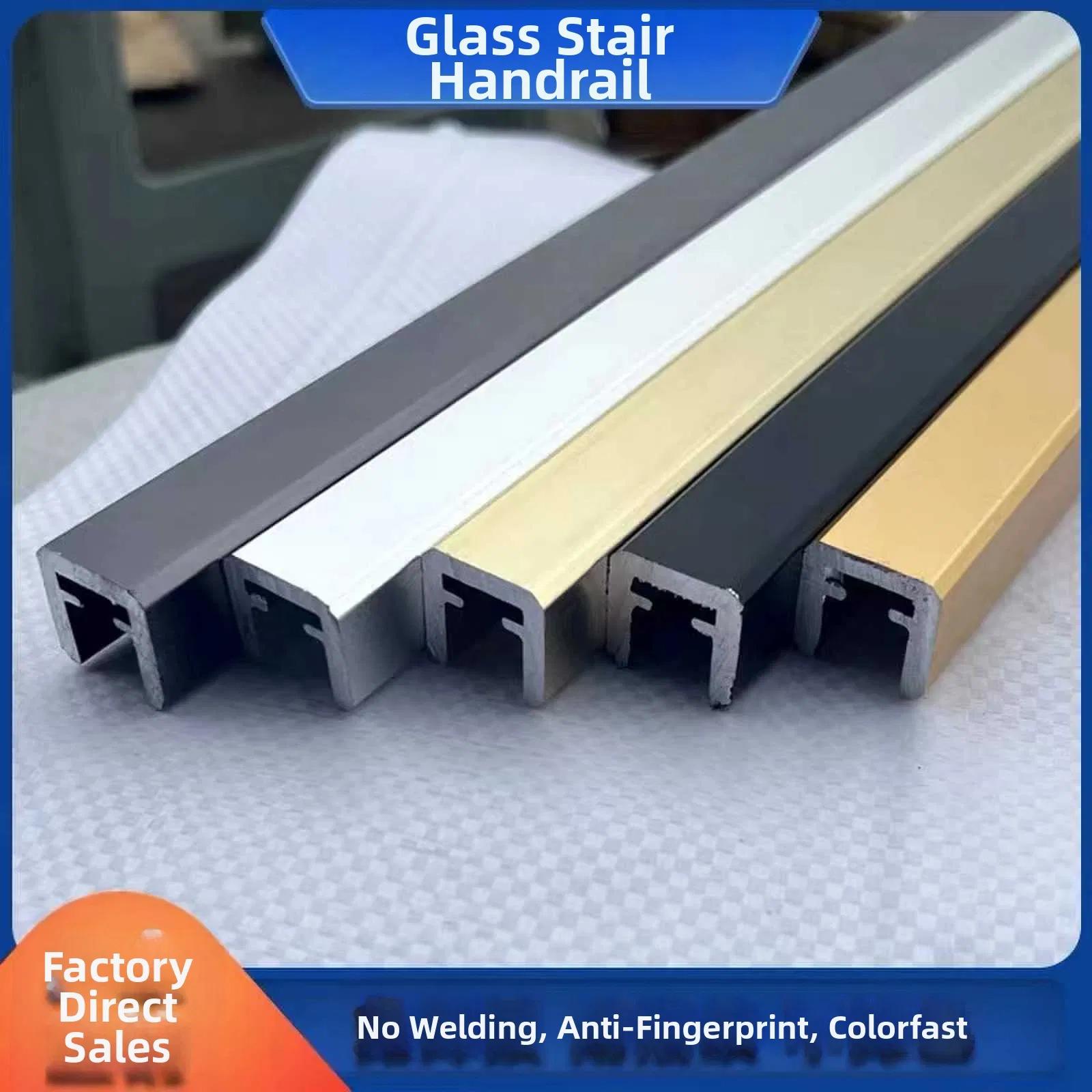 Minimalist Stair and Balcony Railing: Ultra-Narrow Aluminum Handrail with Glass Panels Secured in a Slim Mounting Channel