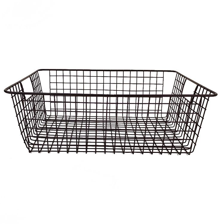 Black Storage Bin Bathroom Kitchen Household Rectangular Wire Basket