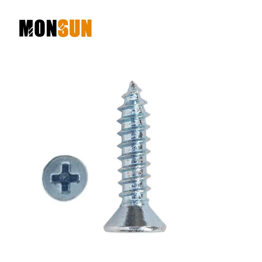 Винт саморез по металлу с плоской головкой, оцинкованный
