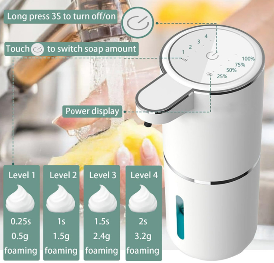 Automatic Foaming Soap 400ml USB Rechargeable Dispenser