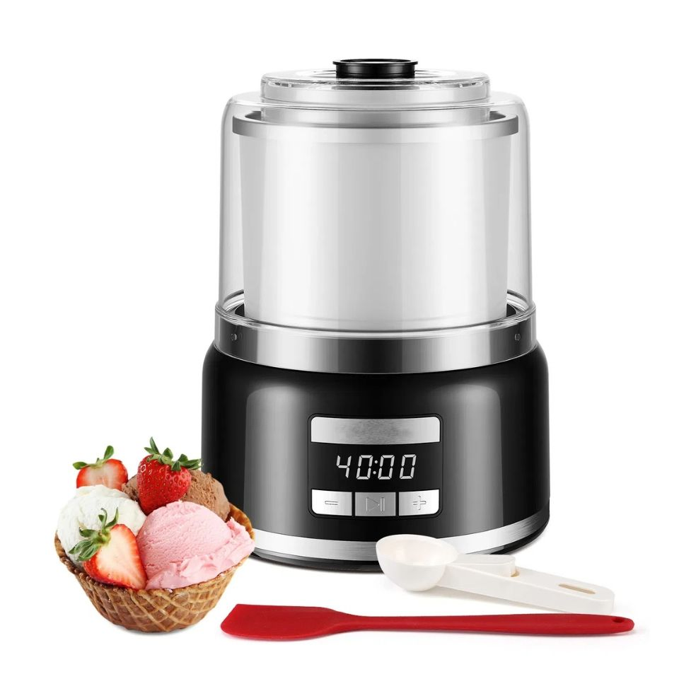 Electric Ice Cream with Mixing Paddle Dishwasher Safe Parts Frozen Yogurt and Sorbet Maker