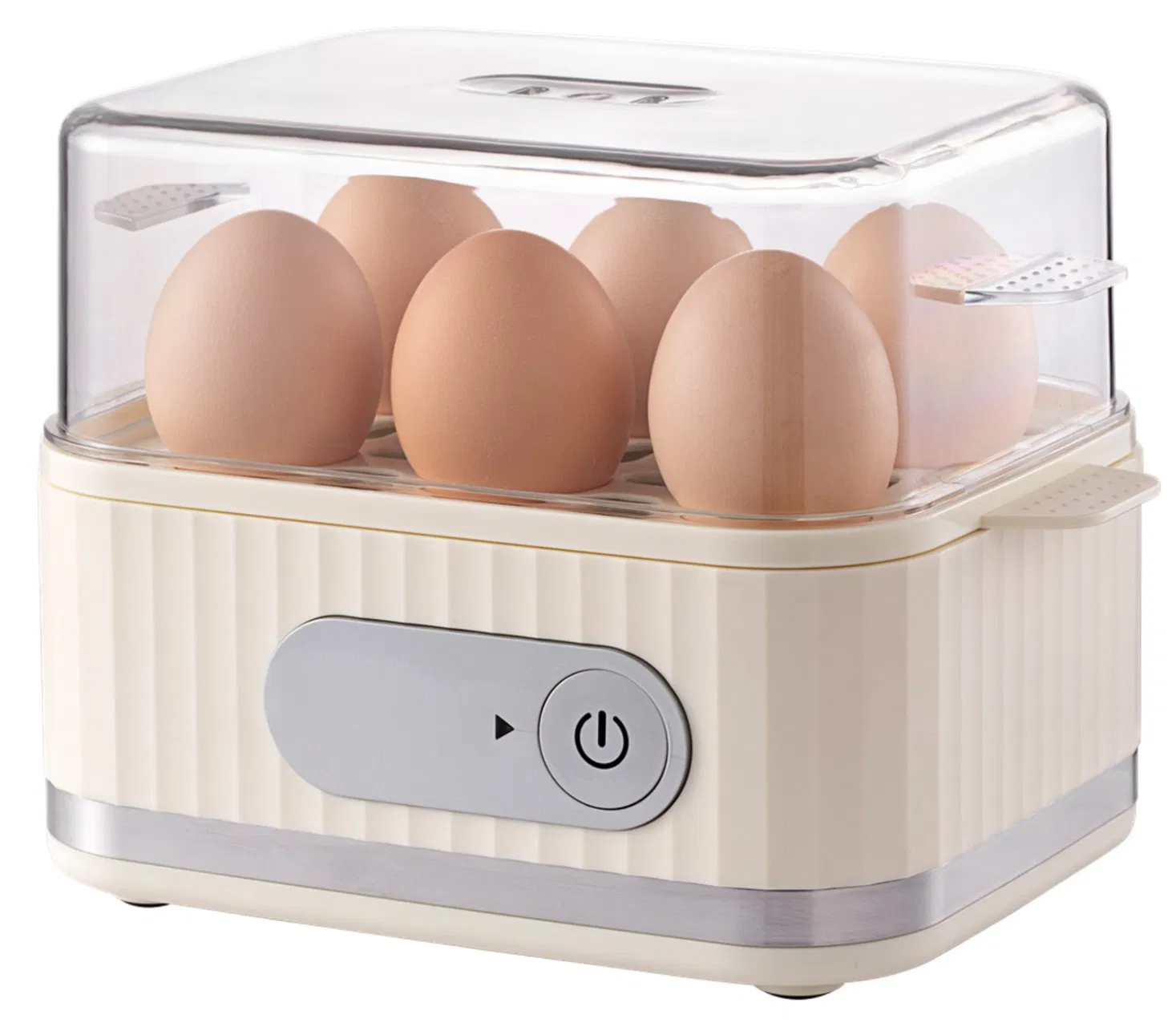 Easy Egg Cooker, 6 Egg Capacity Rapid Egg Boiler Anti-Dry Burn, with Measuring Cup,