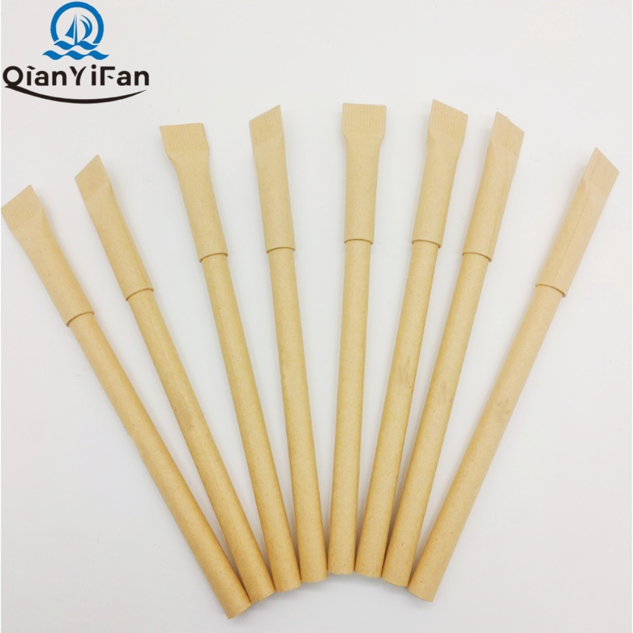 All-Paper Ballpoint Pen Wholesale Degradable Kraft Paper Advertising Pen All-Paper Tube Ballpoint Pen